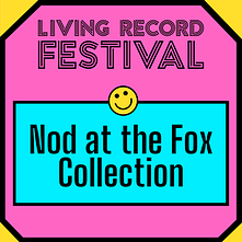 A bright pink tile with 'Nod At The Fox Collection' written on it.